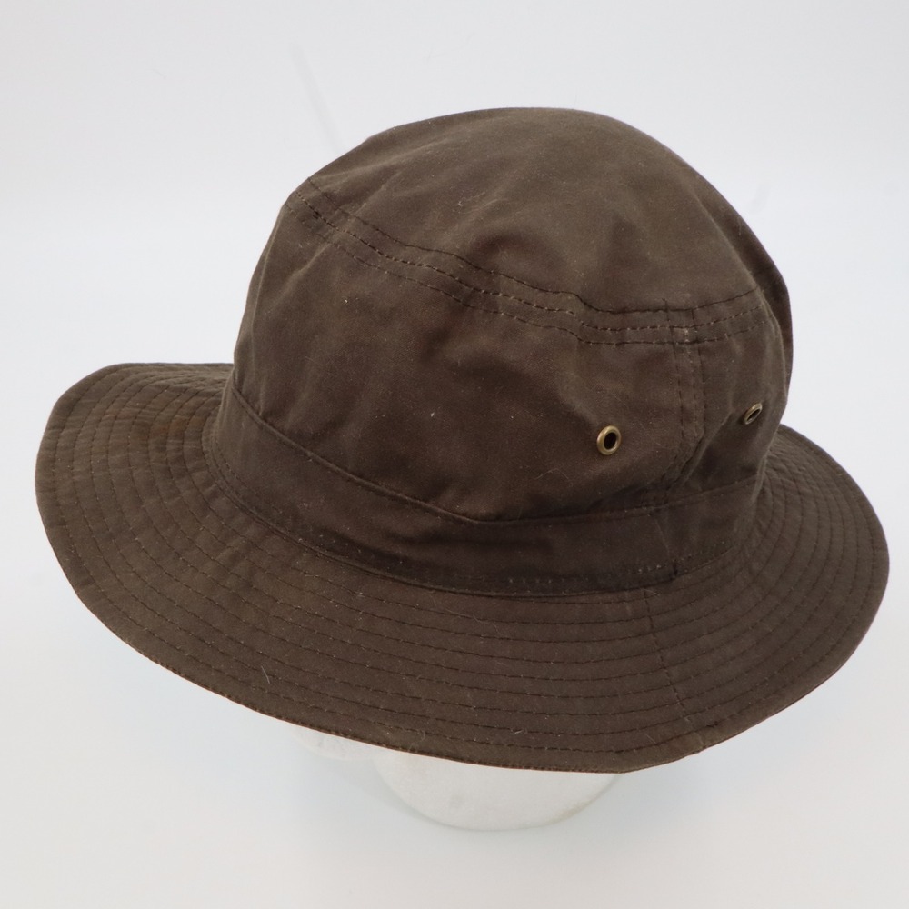 Orvis Bucket Hat Mens L/XL Brown Waxed Cotton Style Safari Field Hat